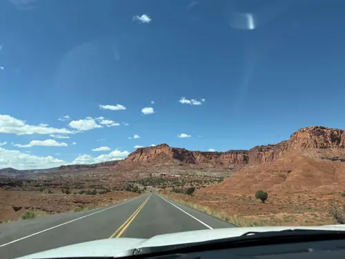 View of the Rockies from the road